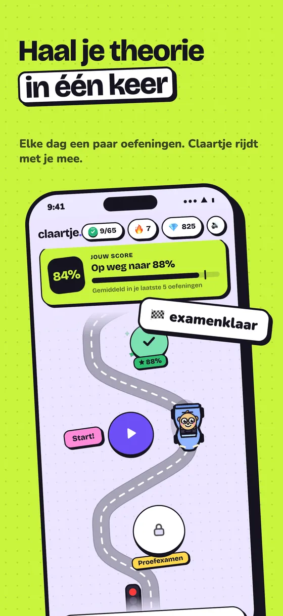 Haal je theorie in één keer: het pad met je score